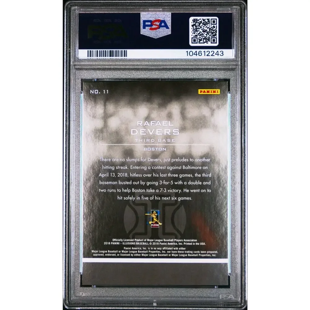 PSA 7 2018 Panini Illusions #11 Rafael Devers RED /25 Trophy RC Pop1 (1 Higher)